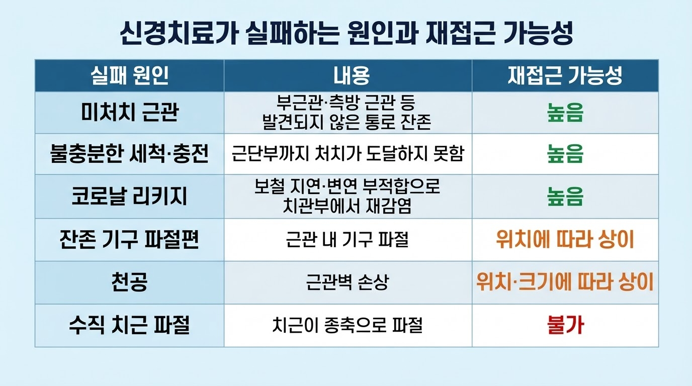 재신경치료 성공률, 정말 낮을까 — 판단 기준