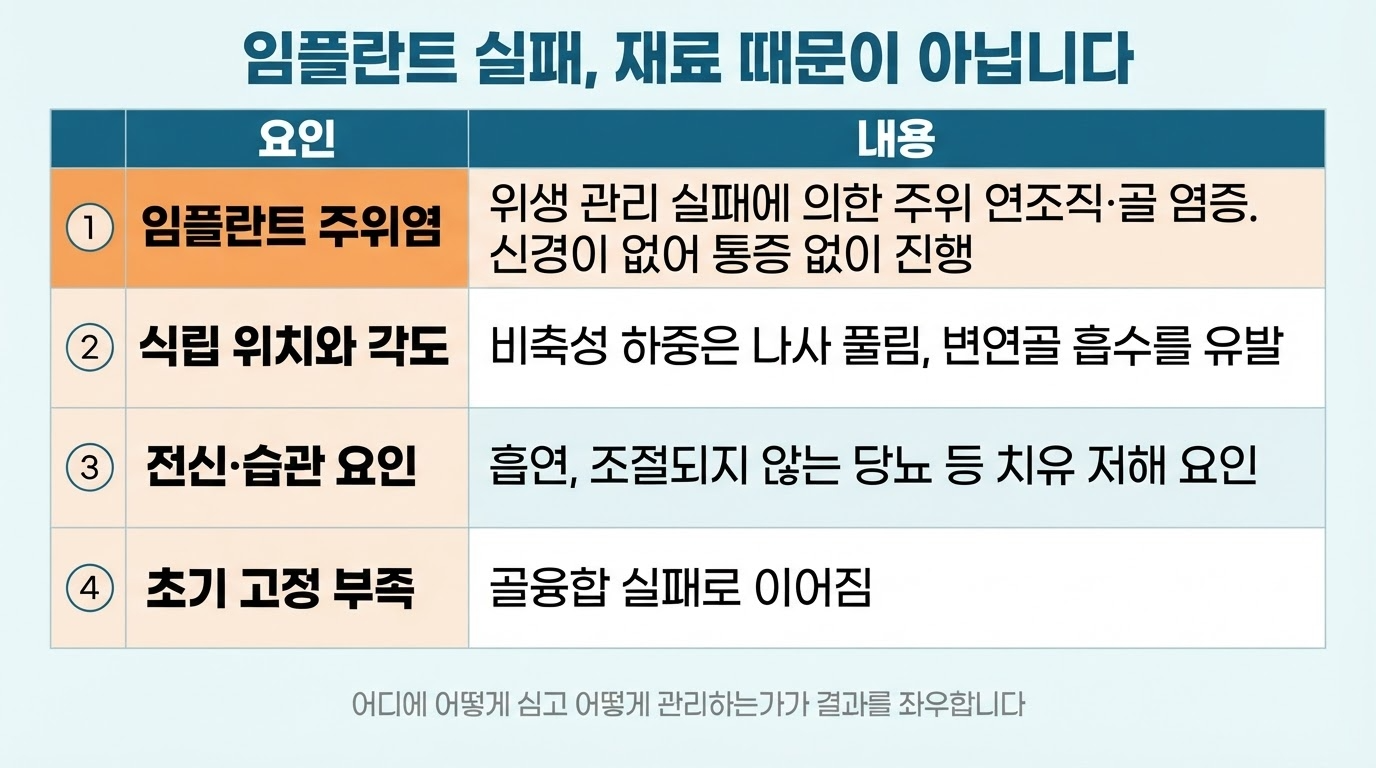 임플란트 실패의 다양한 원인들