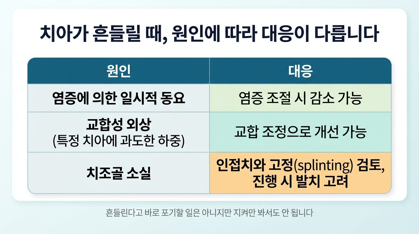 치아 동요의 원인별 대처법